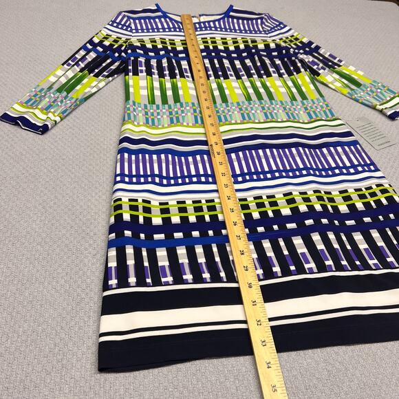 Eliza J Dress Womens 6 Multicolor Sheath Midi Mod Retro 60s Groovy - Picture 10 of 10